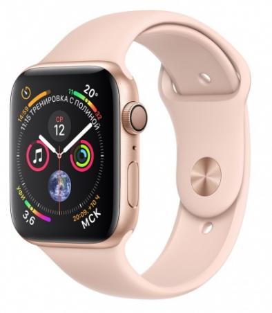 Apple Watch Series 4 40 мм, золотистой алюминий, спортивный ремешок цвета «розовый песок»