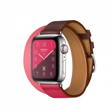 Apple Watch Series 4 Hermès 40mm Stainless Steel Case with Bordeaux/Rose Extrême/Rose Azal