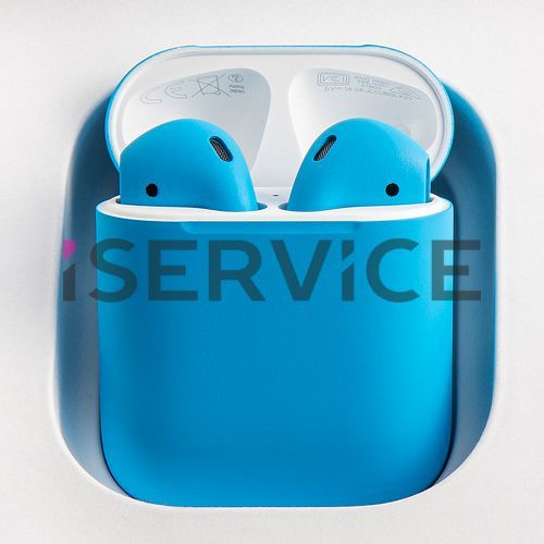 Беспроводные наушники Apple AirPods 2 Синий матовый (2019) в зарядном футляре