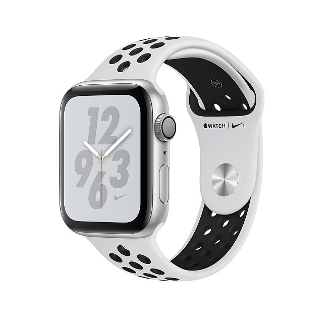 Apple Watch Nike+ Series 4 GPS - 44 мм, серебристый алюминий, спортивный ремешок Nike цвета «чистая 