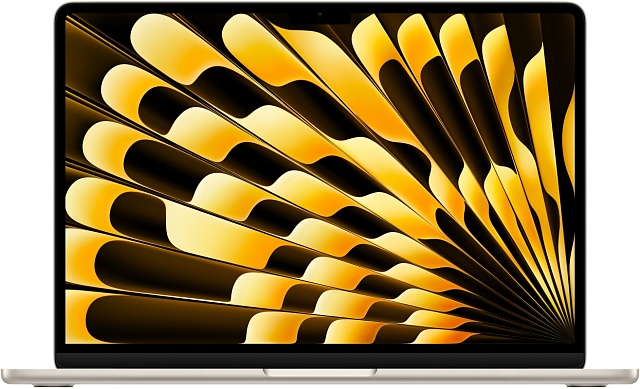 Apple MacBook Air 15 (M3, 8C CPU/10C GPU, 2024), 8 ГБ, 256 ГБ SSD, Starlight (сияющая звезда) MRYR3