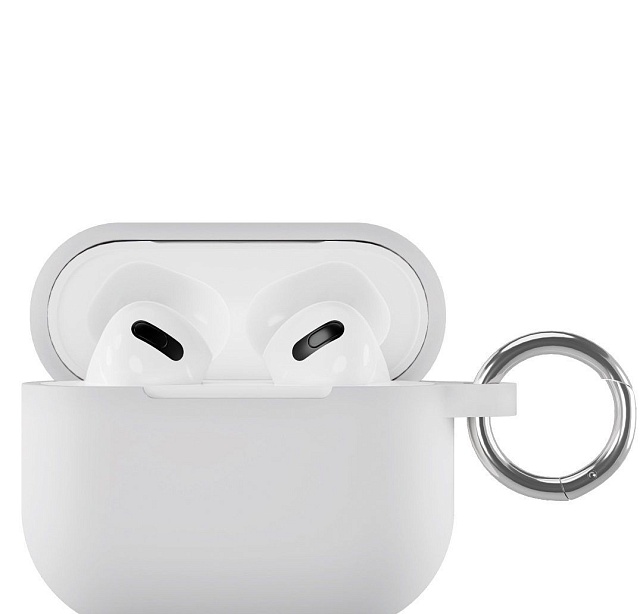 Чехол силиконовый vlp Soft Touch с кольцом для AirPods 3 белый