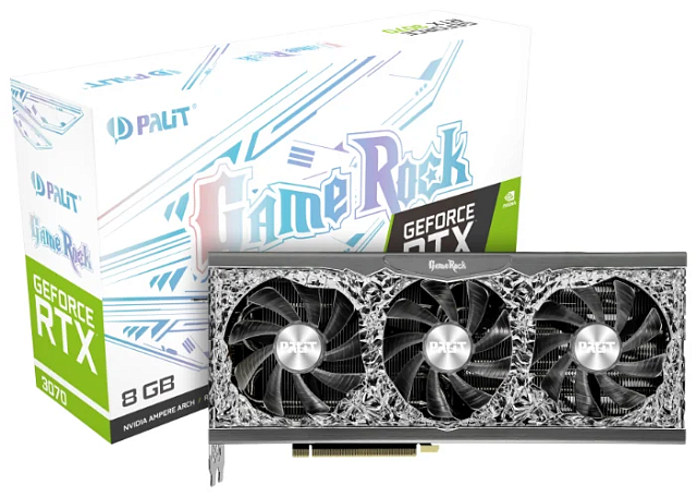 Видеокарта Palit RTX3070 GAMEROCK 8GB GDDR6 256bit 3-DP HDMI V1