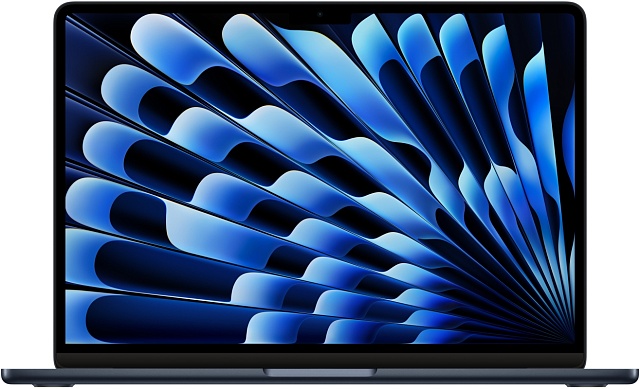 Apple MacBook Air 15 (M3, 8C CPU/10C GPU, 2024), 8 ГБ, 256 ГБ SSD, Midnight (темная ночь) MRYU3