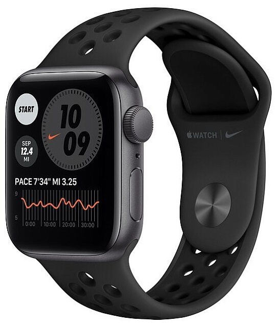 Apple Watch Nike SE, 40 мм, корпус из алюминия цвета «серый космос», спортивный ремешок Nike цвета «
