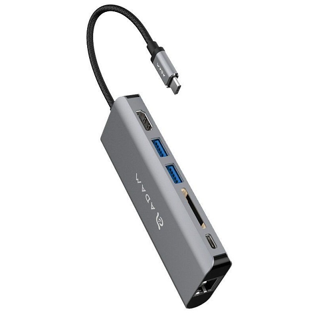 Адаптер мультипортовый Adam Elements CASA Hub A01, Type-C, 6 в 1