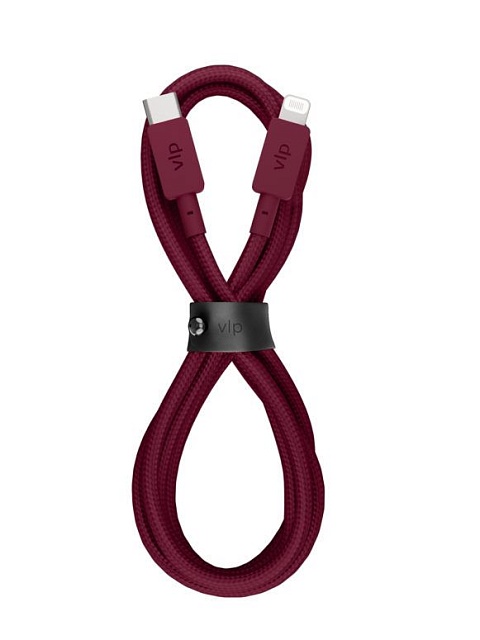 Кабель vlp Nylon Cable USB С – Lightning MFI 1.2м марсала
