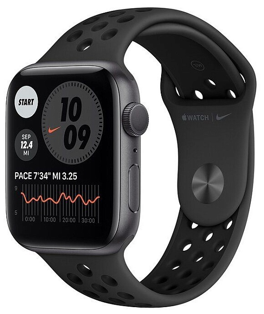 Apple Watch Nike Series 6 44 мм, корпус из алюминия цвета «серый космос», спортивный ремешок Nike цв